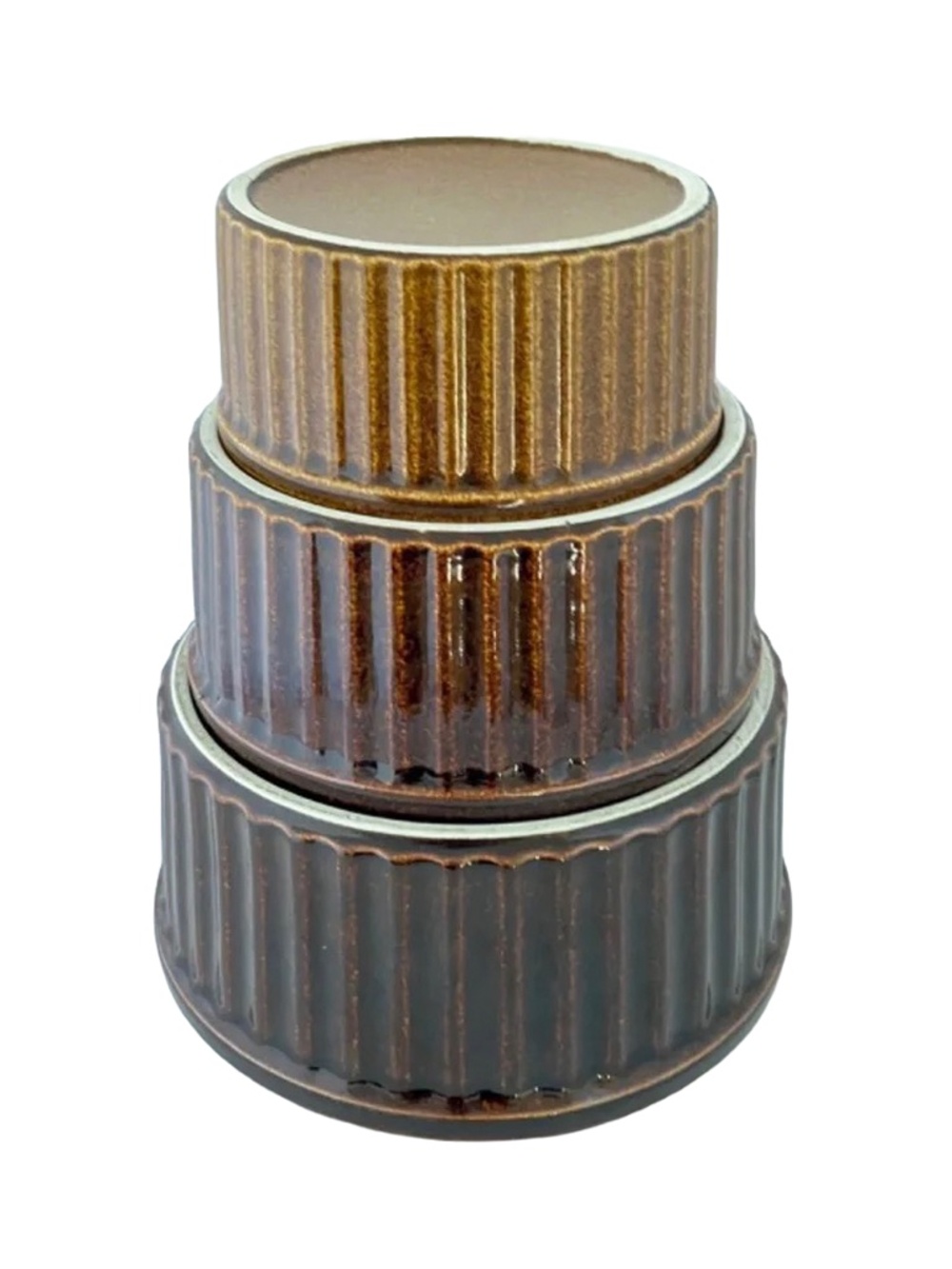 Arabia of Finland " RUSKA " 3 piece fluted Souffle Baker